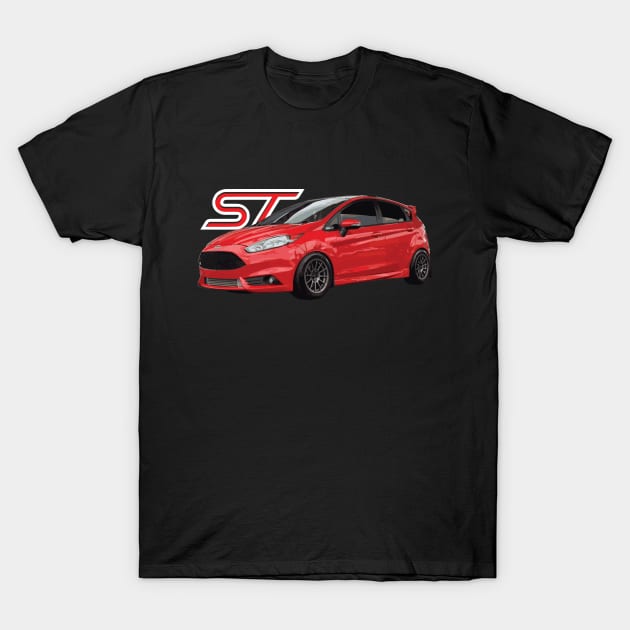 Fiesta ST ST180 Mk7 Race Red Hot hatch T-Shirt by cowtown_cowboy
